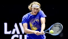 Nmecký tenista Alexander Zverev na Laver Cupu v Praze.