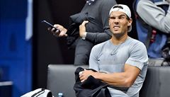 panlský tenista Rafael Nadal pi tréninku na Laver Cup.