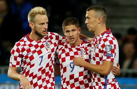 Chorvati slaví gól v kvalifikaci MS