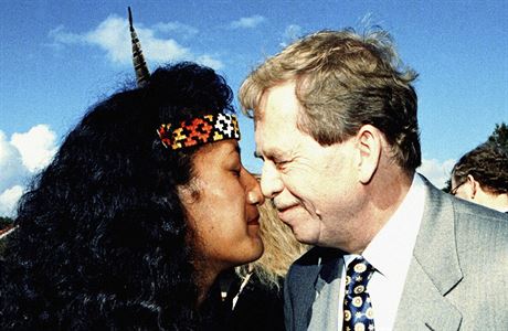 Havel v roce 1995 na Novém Zéland pi návtv Maor.