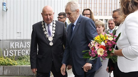 Prezident Milo Zeman na návtv v Ústí nad Labem.