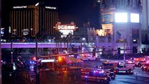 Policie a zchrann sluba na Strip Las Vegas.