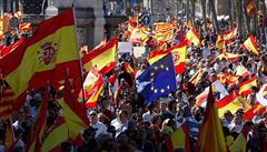 Za jednotu panlska vyly stovky tisc lid do ulic Barcelony