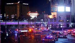 Policie a záchranná sluba na Strip Las Vegas.