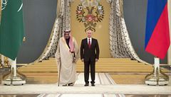 Ruský prezident Vladimir Putin a saudský král Salmán.