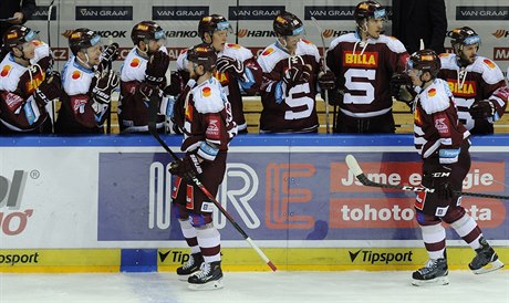 Utkání 13. kola hokejové extraligy: HC Sparta Praha - Piráti Chomutov. Hrái...