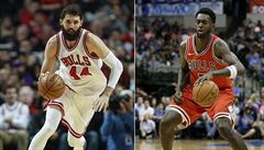 Nikola Mirotic a Bobby Portis, spoluhrái z Chicago Bulls.