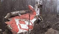 Trosky letadla Tupolev Tu-154, který havaroval na letiti ve Smolensku