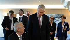eský prezident Milo Zeman s generálním tajemníkem Rady Evropy Thornbjörnem...