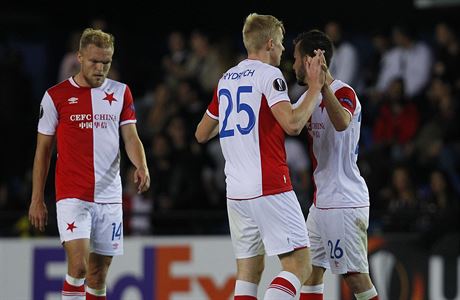 Villarreal vs. Slavia: hostujc hri po konci zpasu.