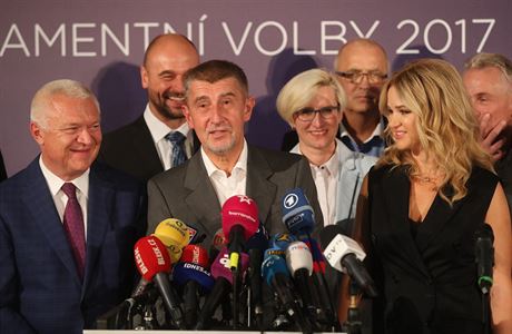 Andrej Babiš na tiskové konferenci ANO k výsledkům parlamentních voleb.