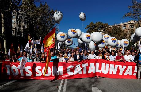 V Barcelon se protestuje proti katalnsk nezvislosti.