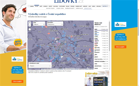 Okrsková mapa na serveru Lidovky.cz