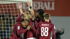 Utkání 12. kola první fotbalové ligy Sparta Praha - Baník Ostrava. Domácí se...