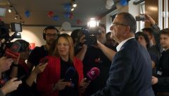 Miroslav Kalousek ve volebním tábu TOP 09.