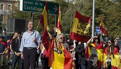Manifestace se konala den poté, co katalánský parlament schválil rezoluci o...