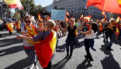 V Barcelon se demonstruje za jednotu panlska.