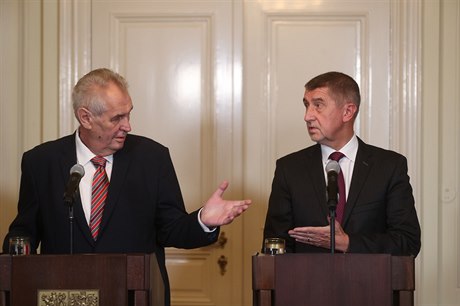 Prezident Miloš Zeman a Andrej Babiš.