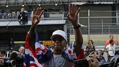 Lewis Hamilton slaví svj tvrtý mistrovský titul.