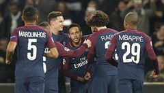Liga mistr: Fotbalisté PSG slaví gól proti Anderlechtu