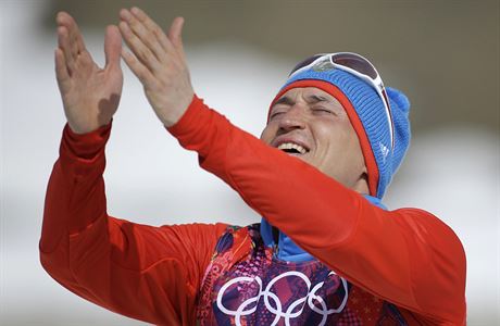 Alexander Legkov po triumfu na olympijskch hrch v Soi.