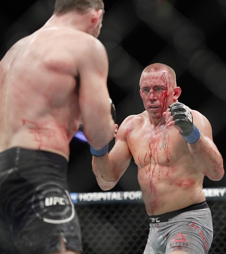 Georges St-Pierre v zápase s Michaelem Bispingem.