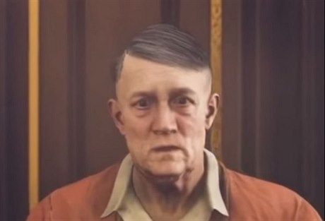 Hitler bez knírku v německé verzi hry Wolfenstein II.