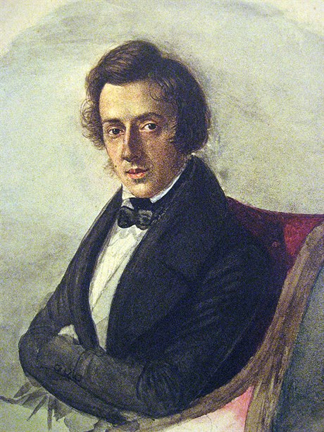 Polský skladatel Fryderyk Chopin - portrét.