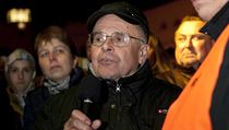 Protestujc obyvatel Lipnka nad Bevou vyjdili nesouhlas s prezidentem...