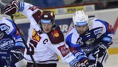 Utkání 19. kola hokejové extraligy: HC Kometa Brno - HC Sparta Praha. Zleva...