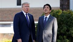 Americký prezident Donald Trump a japonský premiér Shinzo Abe.