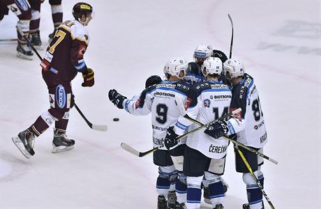 Zápas 22. kola hokejové extraligy mezi HC Dukla Jihlava a HC koda Plze....