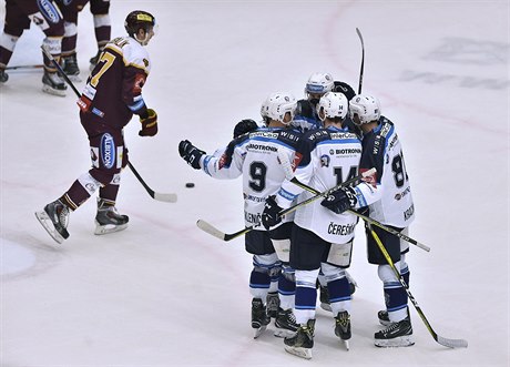Zápas 22. kola hokejové extraligy mezi HC Dukla Jihlava a HC �koda Plze�....