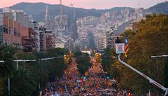 Statisce lid demonstrovaly v Barcelon za proputn politik
