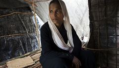 Rohingská ena v uprchlickém táboe v Bangladéi.
