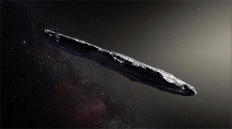 Oumuamua v představách umělce.