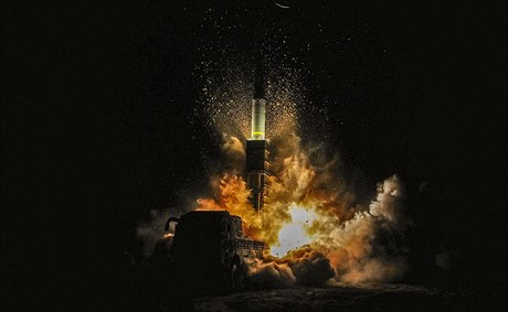 Odpálení severokorejské rakety.