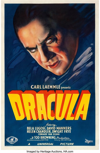 Jeden ze dvou dochovaných plakát k premiée filmového Draculy.