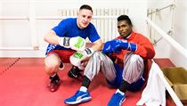 Dvojn�sobn� �esk� �ampion ve v�ze do 81 kg Martin Podluck� (vlevo) a nejlep��...