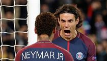 Liga mistrů: Paris St Germain - Celtic (Neymar a Cavani slaví gól)