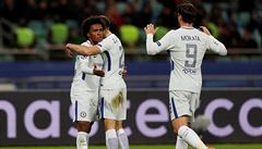 Liga mistr: Karabach - Chelsea (Hrái Chelsea slaví gól)