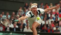 4. ervence 1998 - Jana Novotná pi finálovém zápase ve Wimbledonu.