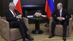 Ruský prezident Vladimir Putin na setkání s Miloem Zemanem.
