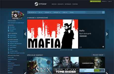 Nejvtí digitální prodejce her Steam.