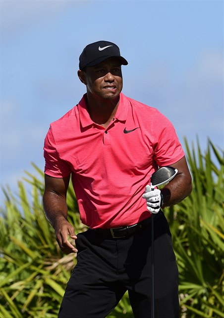 Tiger Woods na turnaji Hero World Challenge na Bahamách.