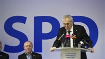 Konferenci zahjily projevy fa hnut Tomia Okamury a prezidenta Zemana.