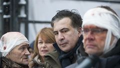 Tiscovky stoupenc Michaila Saakaviliho demonstruj v Kyjev. Poaduj odvoln Poroenka