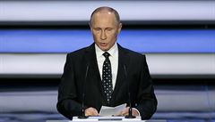 Ruský prezident Vladimir Putin pi losu MS v roce 2018.