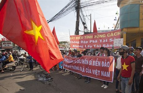 Protiínské protesty ve Vietnamu.