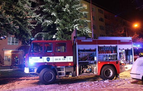 Dva lidé zemeli pi noním poáru panelového bytu 16. prosince 2017 v Horním...
